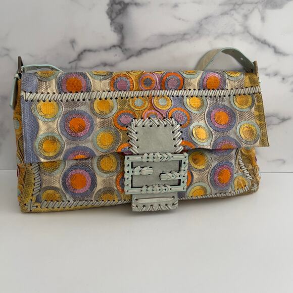 Fendi Pyhon Skin Bubble XXL Baguette - Picture 10 of 11